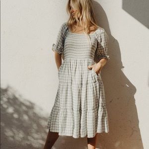 Carly Jean Los Angeles - Light blue ish/green midi dress - size: medium